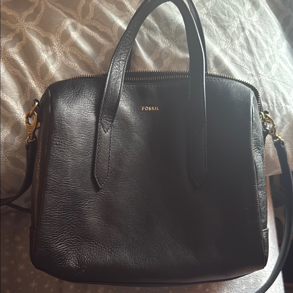Fossil Black Leather Satchel